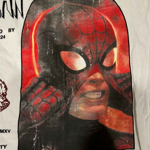 Darc Sport "With Great Power" Spiderman Premium Oversized T-Shirt in Cream - Picture 5 of 9